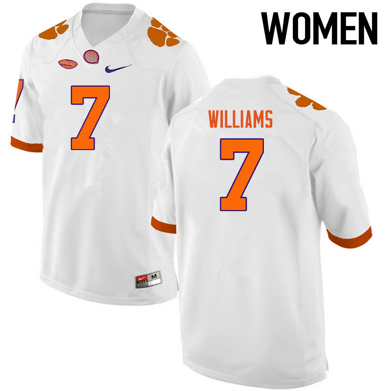 Women Clemson Tigers #7 Mike Williams College Football Jerseys-White